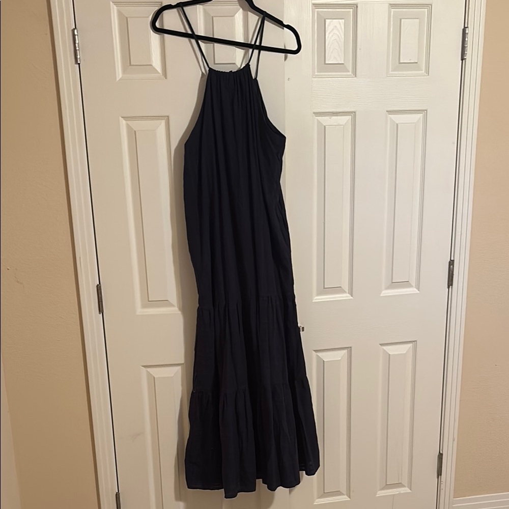 Young, Broke & Fabulous Navy Blue Maxi Dress – Flowy Boho Vibes – Sz Large NWT